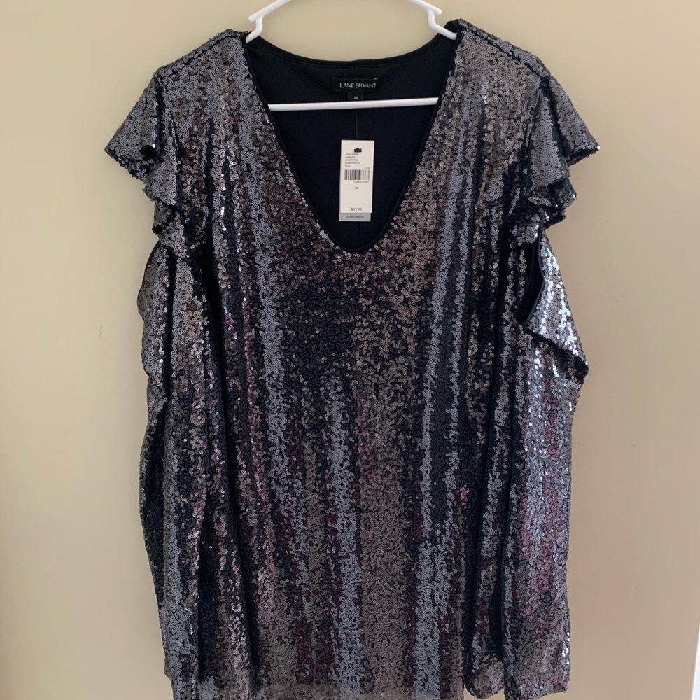 Lane Bryant-Sequin-Open shoulder-Long Sleeve